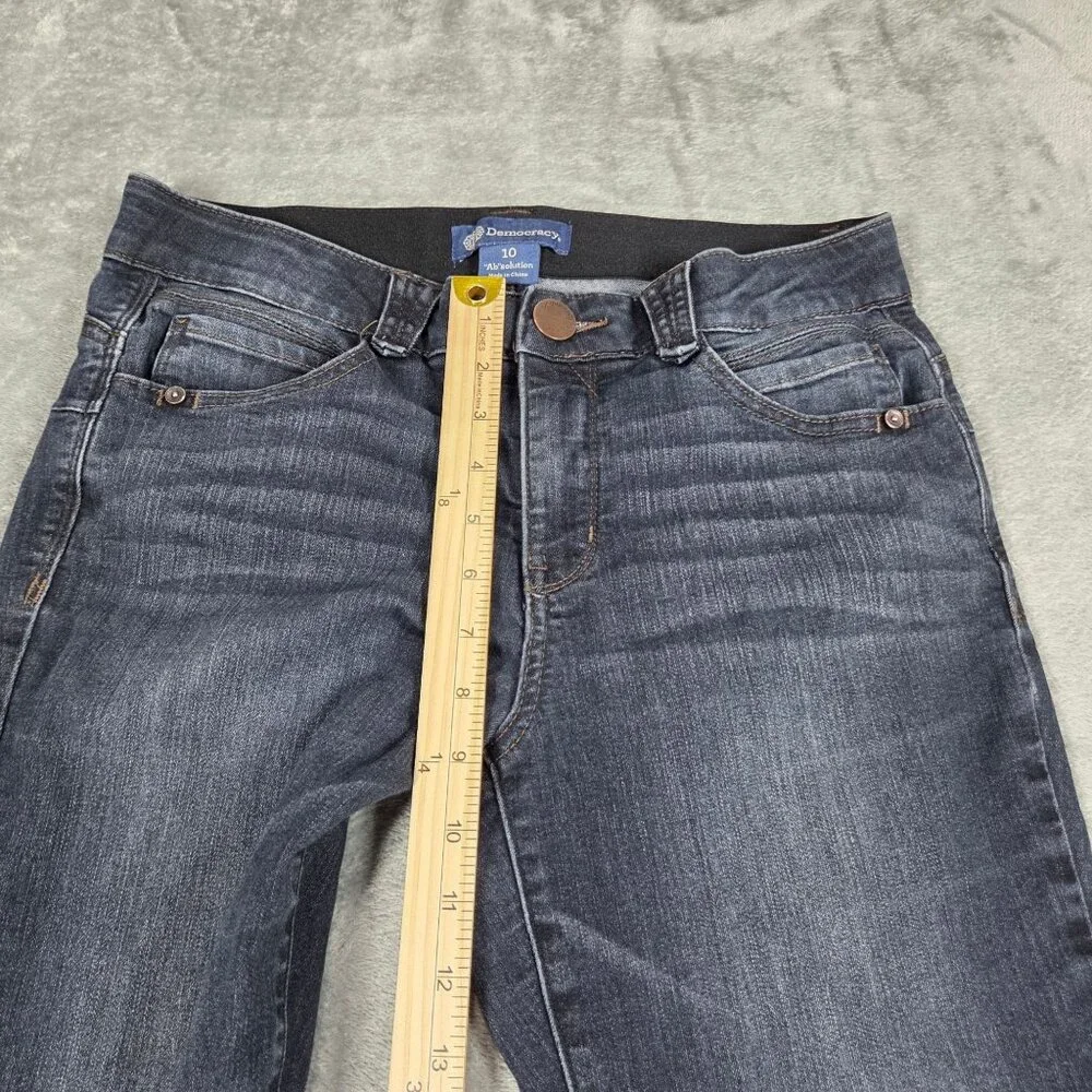 Democracy Jeans Womens 10 Blue Absolution Skinny Zipper Ankle Stretch Denim